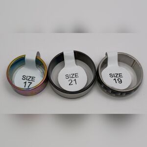 Unisex Set of Three Alloy Stainless Steel Ring Bands U.S Sizes 8.5,10.25,9.5